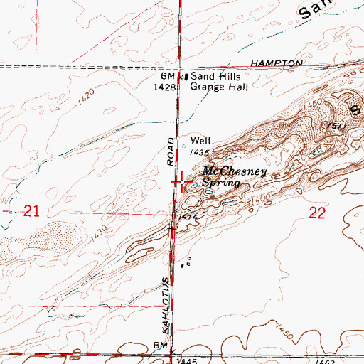 Topographic Map of McChesney Spring, WA