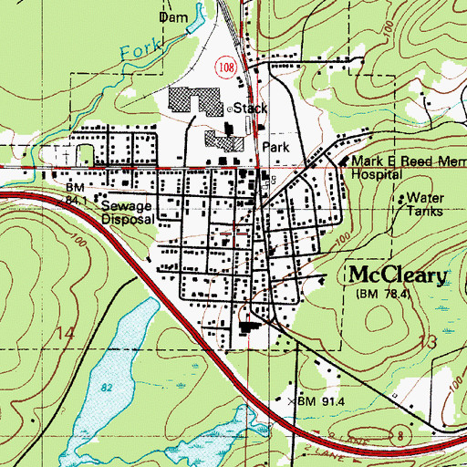 Topographic Map of McCleary, WA