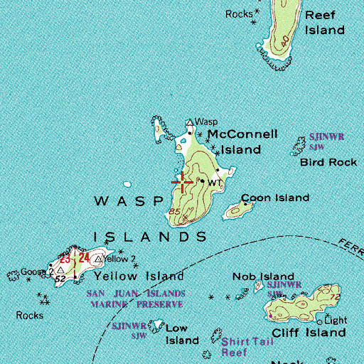 Topographic Map of McConnell Island, WA