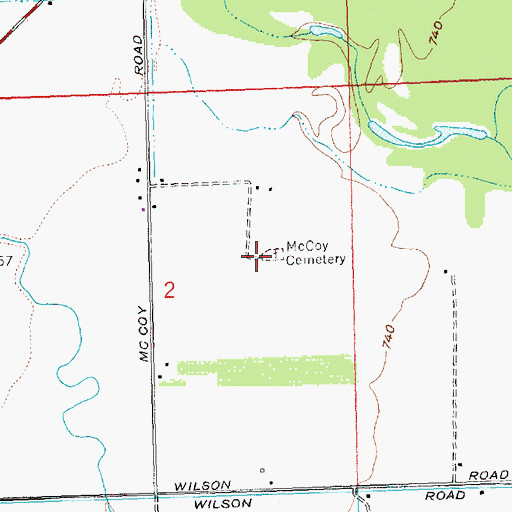 Topographic Map of McCoy Cemetery, WA