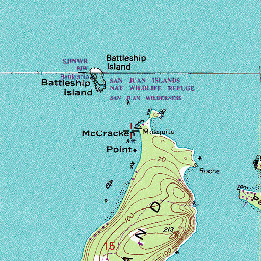Topographic Map of McCracken Point, WA