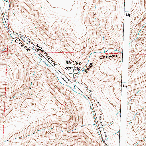 Topographic Map of McCue Spring, WA