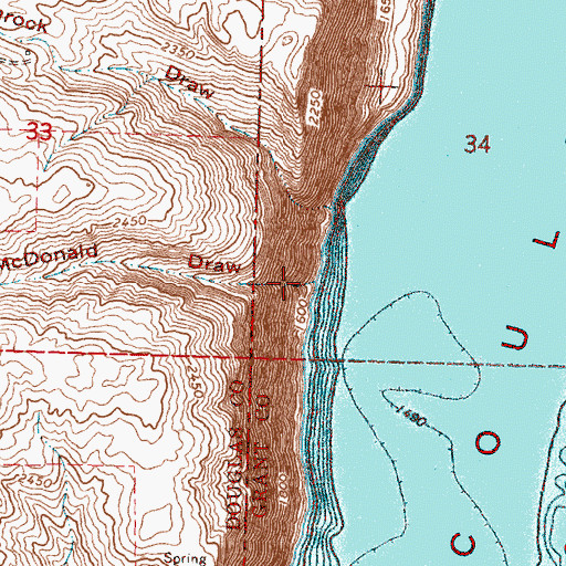 Topographic Map of McDonald Draw, WA