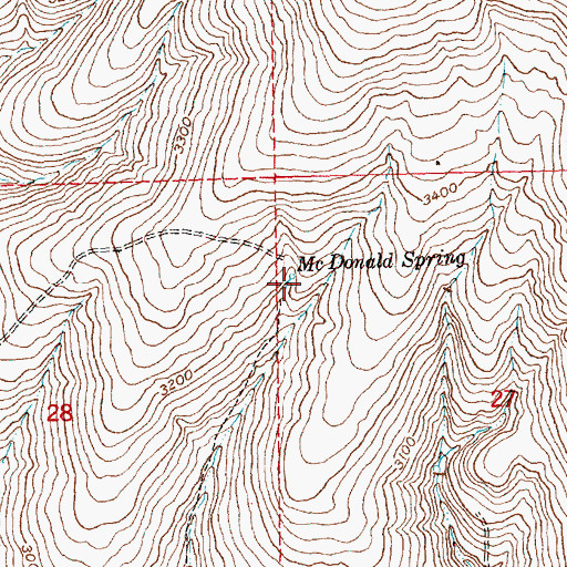 Topographic Map of McDonald Spring, WA