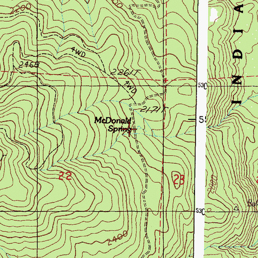 Topographic Map of McDonald Spring, WA