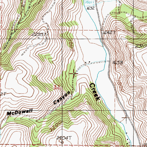 Topographic Map of McDowell Canyon, WA