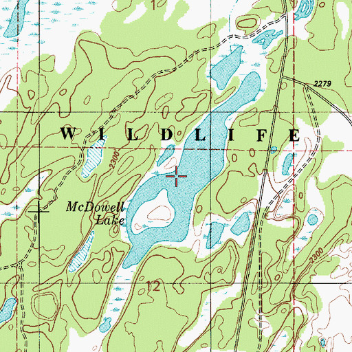 Topographic Map of McDowell Lake, WA
