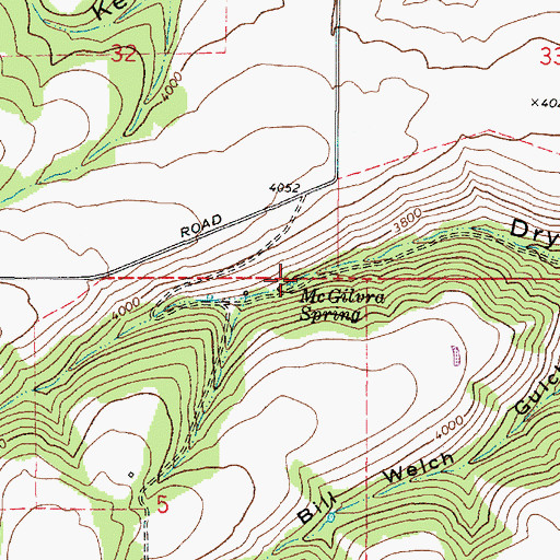 Topographic Map of McGilvra Spring, WA