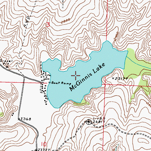 Topographic Map of McGinnis Lake, WA