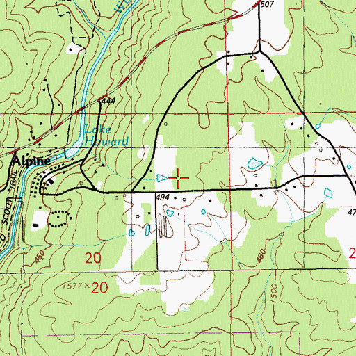 Topographic Map of Camp Alpine, AL