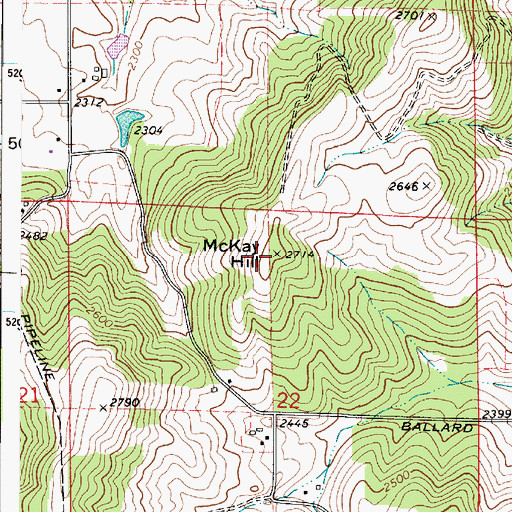 Topographic Map of McKay Hill, WA