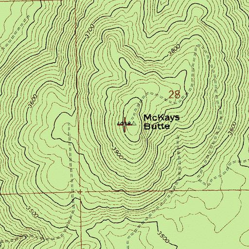 Topographic Map of McKays Butte, WA