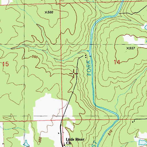 Topographic Map of Camp Laureldell, AL