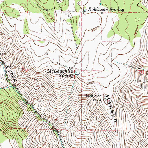 Topographic Map of McLoughlin Spring, WA