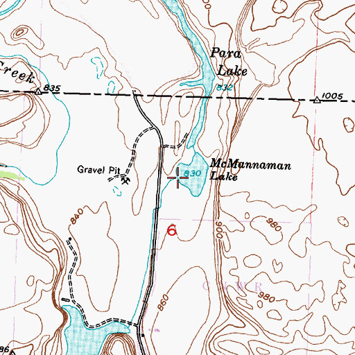 Topographic Map of McMannaman Lake, WA