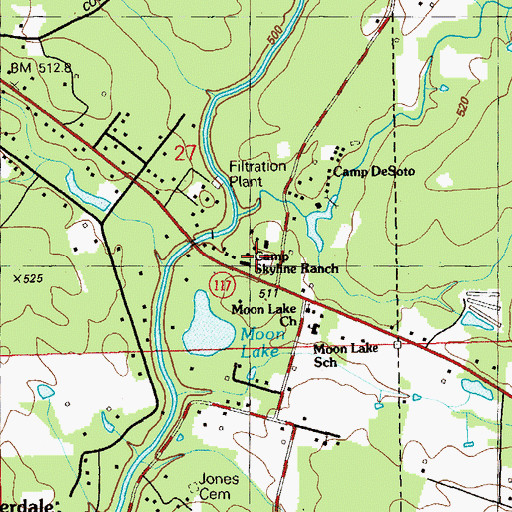 Topographic Map of Camp Skyline Ranch, AL