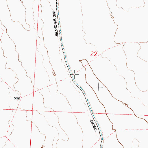 Topographic Map of McWhorter Canal, WA