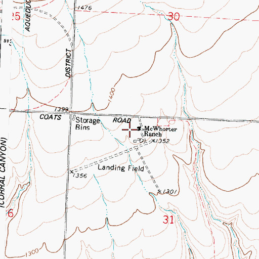 Topographic Map of McWhorter Ranch, WA