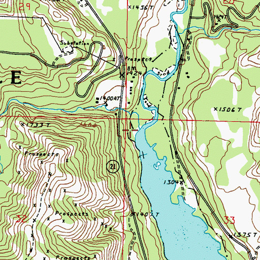 Topographic Map of Meadow Creek, WA