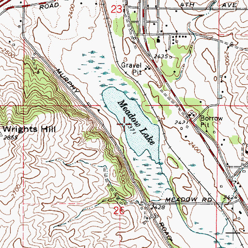 Topographic Map of Meadow Lake, WA