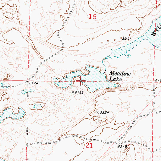 Topographic Map of Meadow Lake, WA