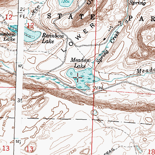 Topographic Map of Meadow Lake, WA