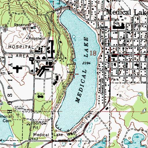 Topographic Map of Medical Lake, WA