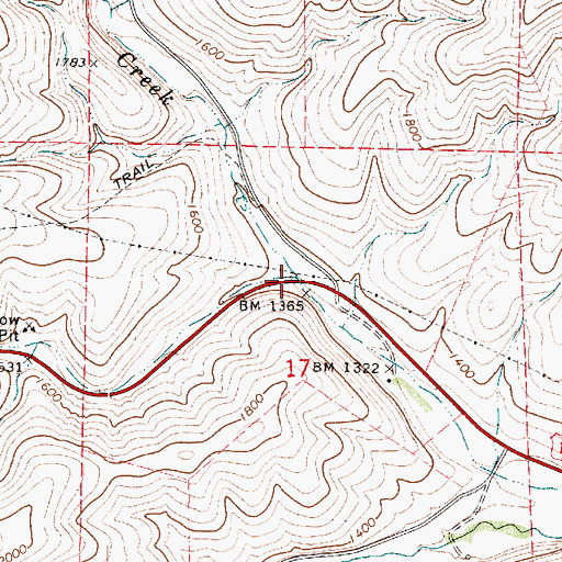 Topographic Map of Megginson Gulch, WA