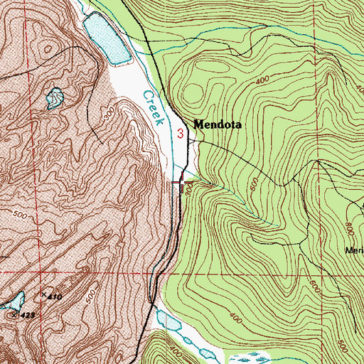 Topographic Map of Mendota, WA