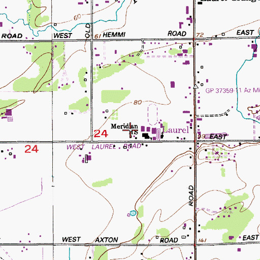 Topographic Map of Meridian High School, WA