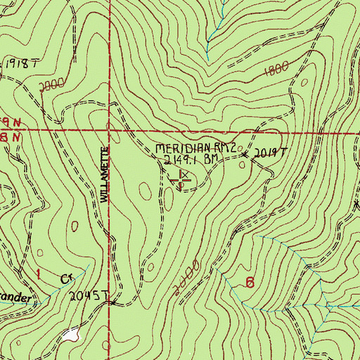 Topographic Map of Meridian Lookout, WA