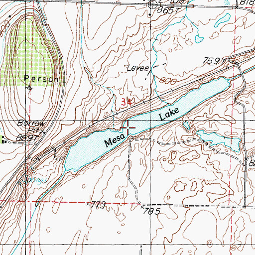 Topographic Map of Mesa Lake, WA