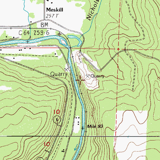 Topographic Map of Meskill Pit, WA