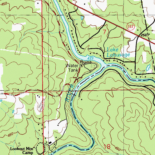 Topographic Map of Cloudmont Park, AL