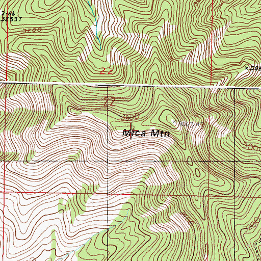 Topographic Map of Mica Mountain, WA