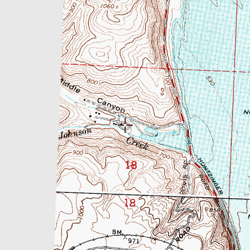 Topographic Map of Middle Canyon, WA