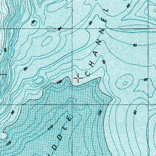 Topographic Map of Middle Channel, WA