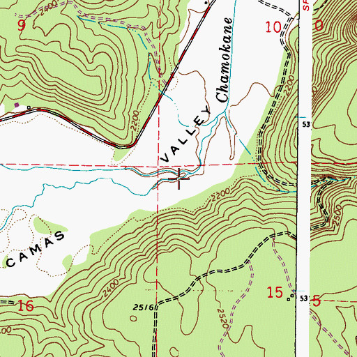 Topographic Map of Middle Fork Chamokane Creek, WA