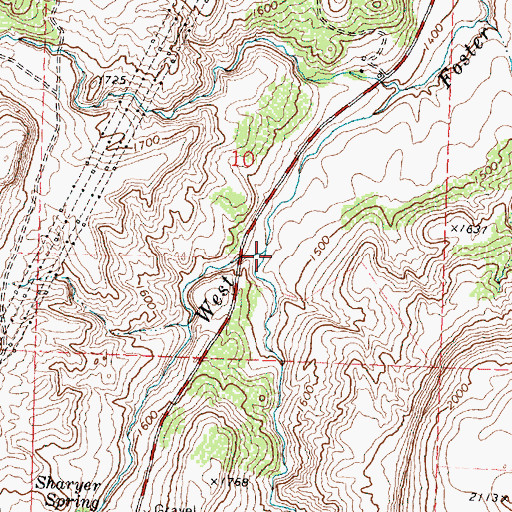 Topographic Map of Middle Foster Creek, WA