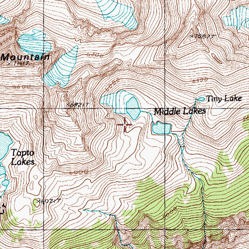 Topographic Map of Middle Lakes, WA