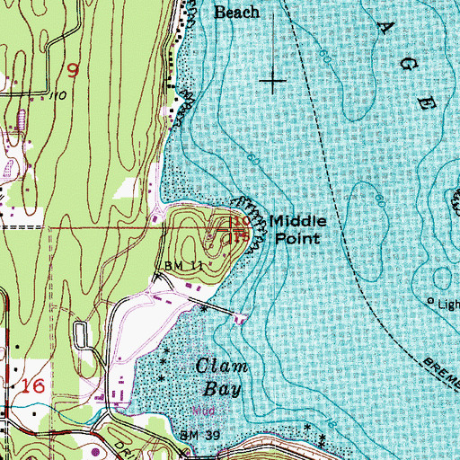 Topographic Map of Middle Point, WA