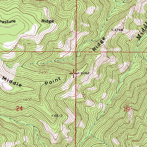 Topographic Map of Middle Point Ridge, WA