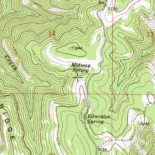 Topographic Map of Midway Spring, WA