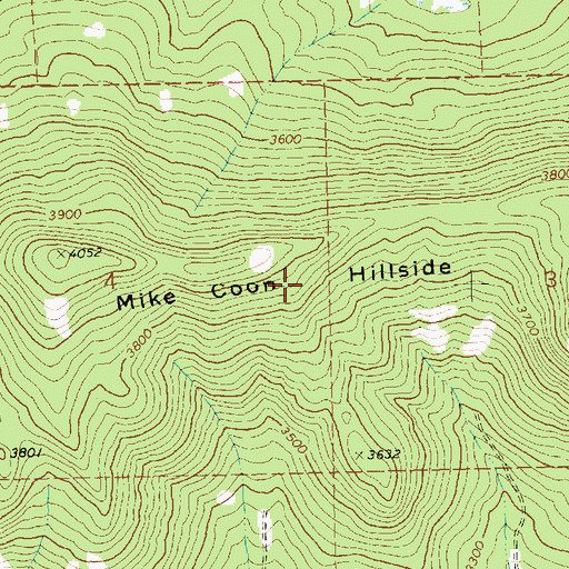 Topographic Map of Mike Coon Hillside, WA