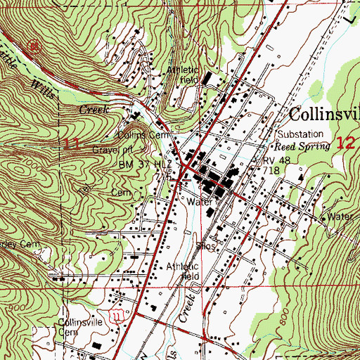 Topographic Map of Collinsville Presbyterian Church, AL