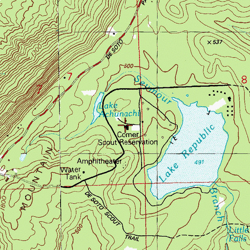 Topographic Map of Comer Scout Reservation, AL