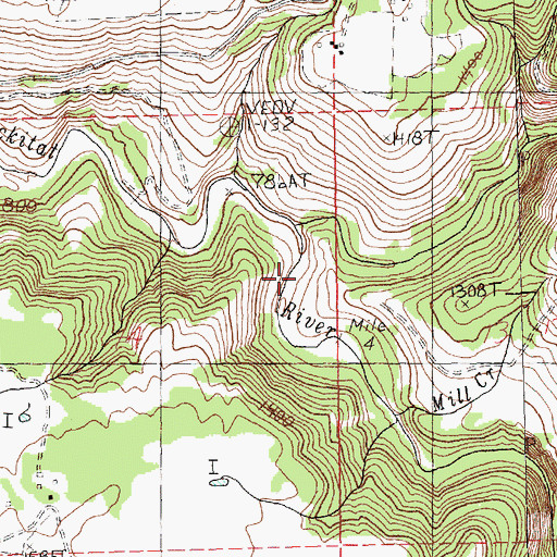 Topographic Map of Mill Creek, WA