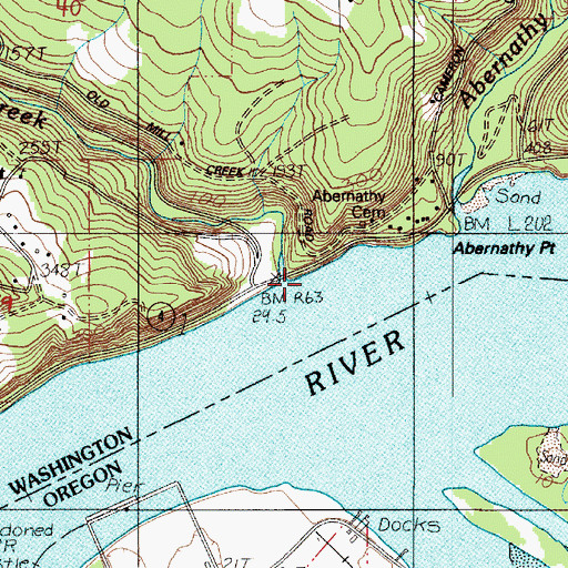 Topographic Map of Mill Creek, WA