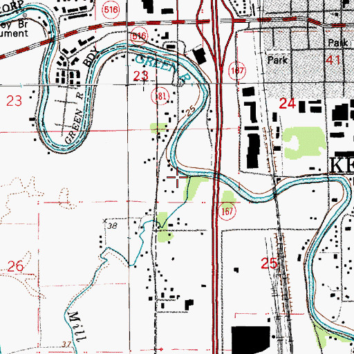 Topographic Map of Mill Creek, WA