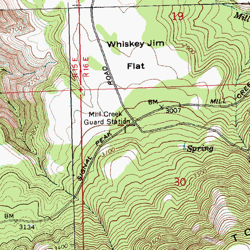 Topographic Map of Mill Creek Guard Station, WA